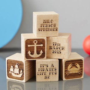 Personalisierte Baby Andenken Nautischen Baustein