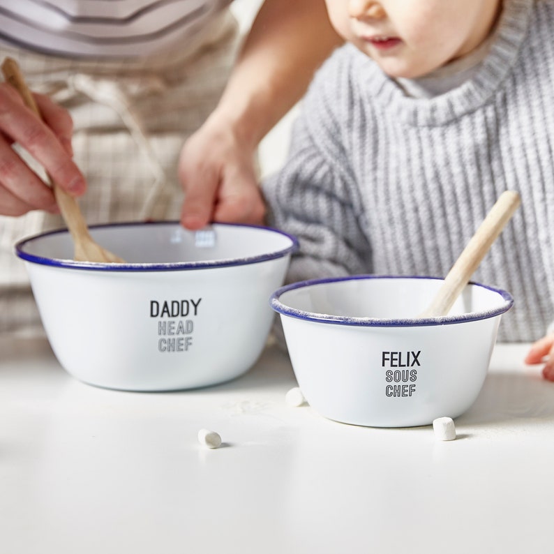 Personalised Daddy And Me Mixing Bowls image 6