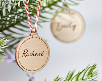 Personalised Wooden Bauble Decoration
