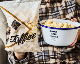 Personalized Snack Bowl & Toffee Popcorn Gift Set | Movie Night Gift