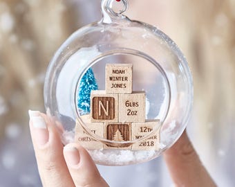 Personalized Baby's First Christmas Bauble | Beechwood Building Blocks