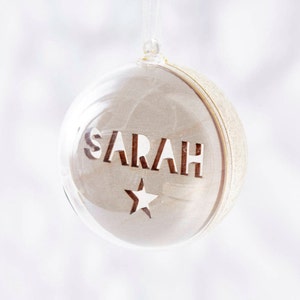 Laser Cut Personalised Glitter Christmas Bauble