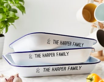 Enamel Family Personalised Baking Tray