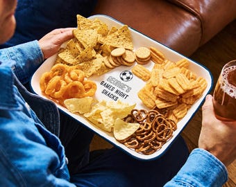 Gepersonaliseerde voetbalsnacktray | Gegraveerde spellenavond