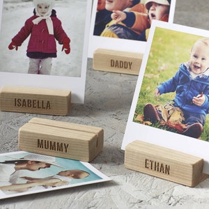 Personalised Family Tree Wooden Photo Blocks image 1