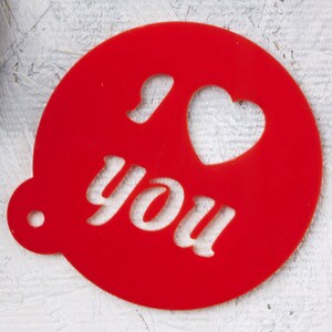 Close up of personalised coffee stencil