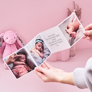Gepersonaliseerde nieuwe babyfotokaart
