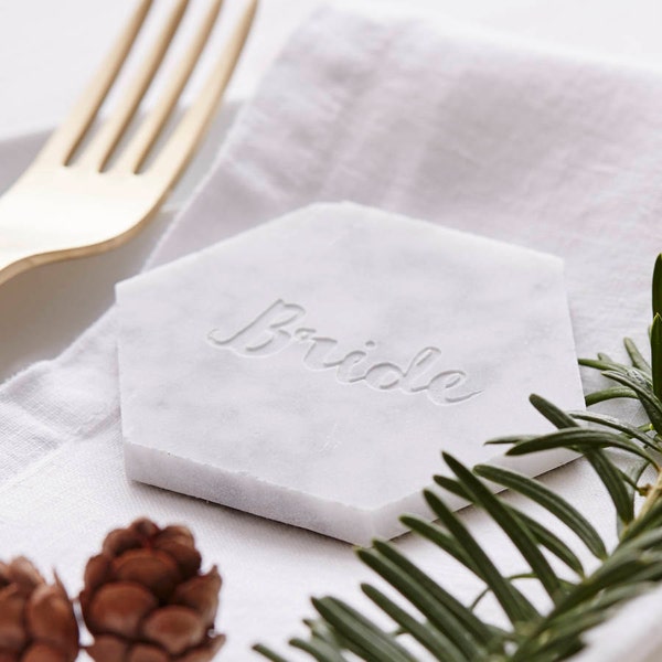 Marble Personalised Wedding Place Setting