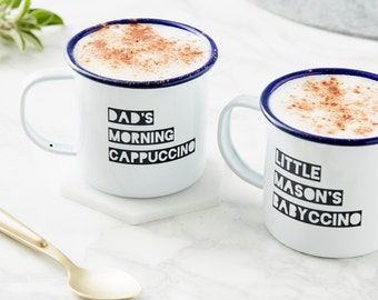 Personalised Cappuccino/Babyccino Enamel Mug