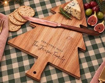 Christmas Tree Personalised Wooden Chopping Board