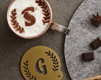 Personalised Christmas Wreath Hot Chocolate Stencil