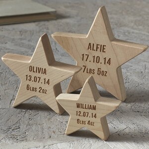 Personalised Baby Keepsake Wooden Star image 2