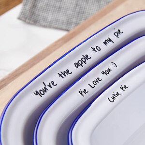 Personalised Message Enamel Pie Dish image 5