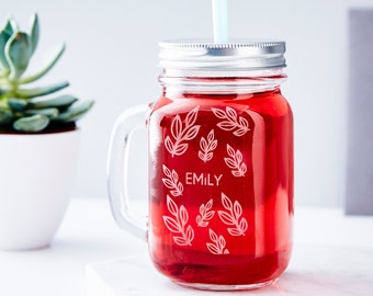 Vine Personalised Mason jar