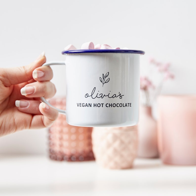 Personalised Vegan Enamel Mug image 1