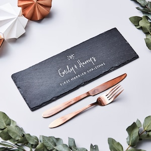Slate Christmas Personalised Serving Board