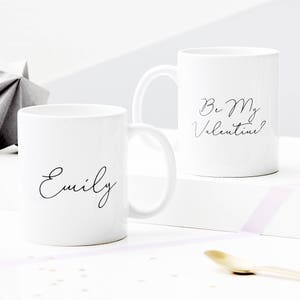 Taza personalizada de San Valentín con mensaje oculto