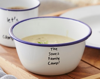 Personalised Family Camp Enamel Bowl