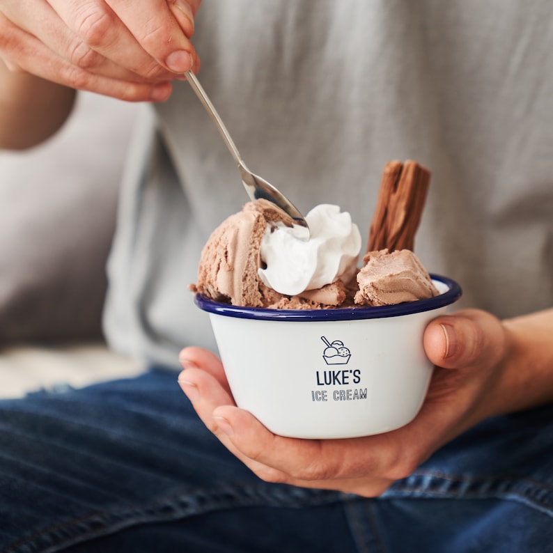 Personalised Enamel Ice Cream Bowl Etsy
