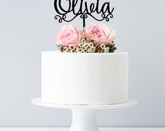 Nombre decorativo personalizado Cake Topper