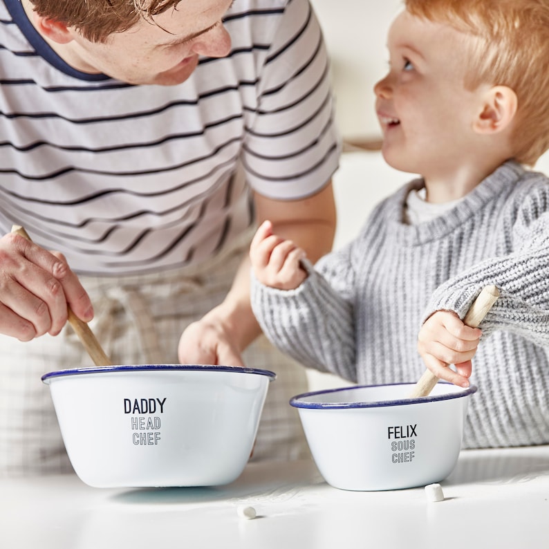 Personalised Daddy And Me Mixing Bowls image 2