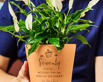 Maceta de terracota personalizada / Regalo de cumpleaños grabado / Regalo para amantes de la jardinería