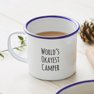 Personalised &#39;World&#39;s Okayest Camper&#39; Mug