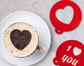 Estêncil de Café Coração
