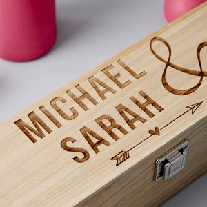 Wooden Personalised Wedding Bottle Box image 3