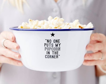 Personalised Movie Quote Enamel Popcorn Bowl