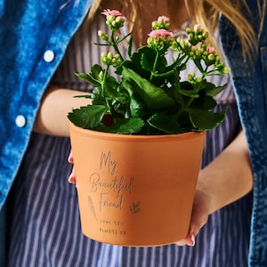 Personalised Friendship Flower Pot, Personalized Flower Pot, Engraved Plant Pot, Engraved Garden Pot, Personalised Plant Pot Gift