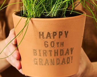 Maceta de terracota personalizada / Regalo de cumpleaños para jardinero