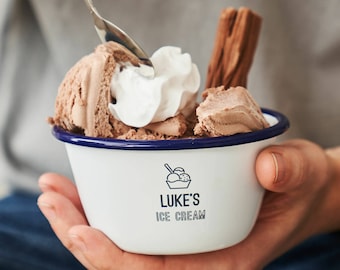 Personalised Enamel Ice Cream Bowl