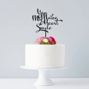 Calligraphy Song Lyrics Wedding Cake Topper image 1