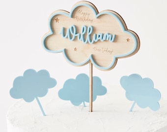 Personalised Clouds Birthday Cake Topper