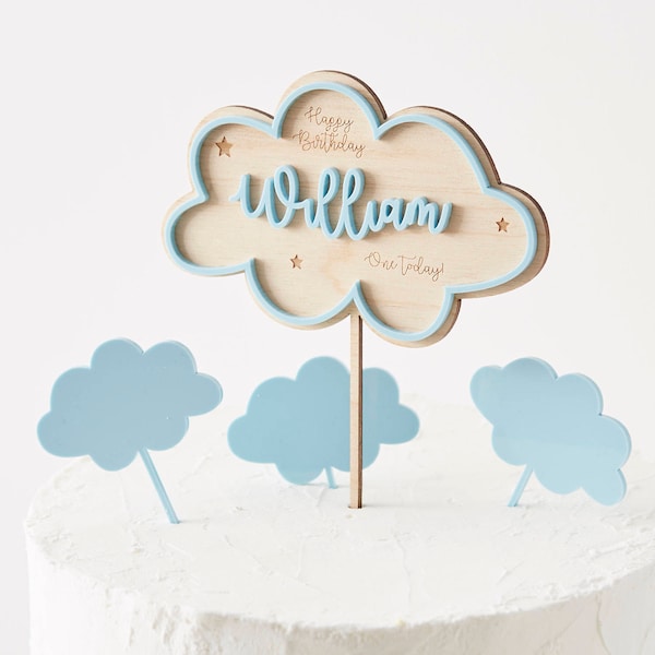 Nubes personalizadas pastel de cumpleaños Topper