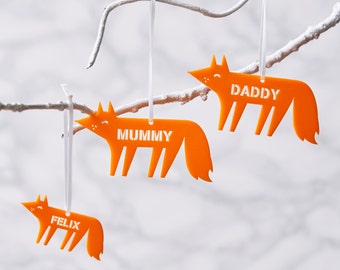 Personalised Fox Christmas Decoration