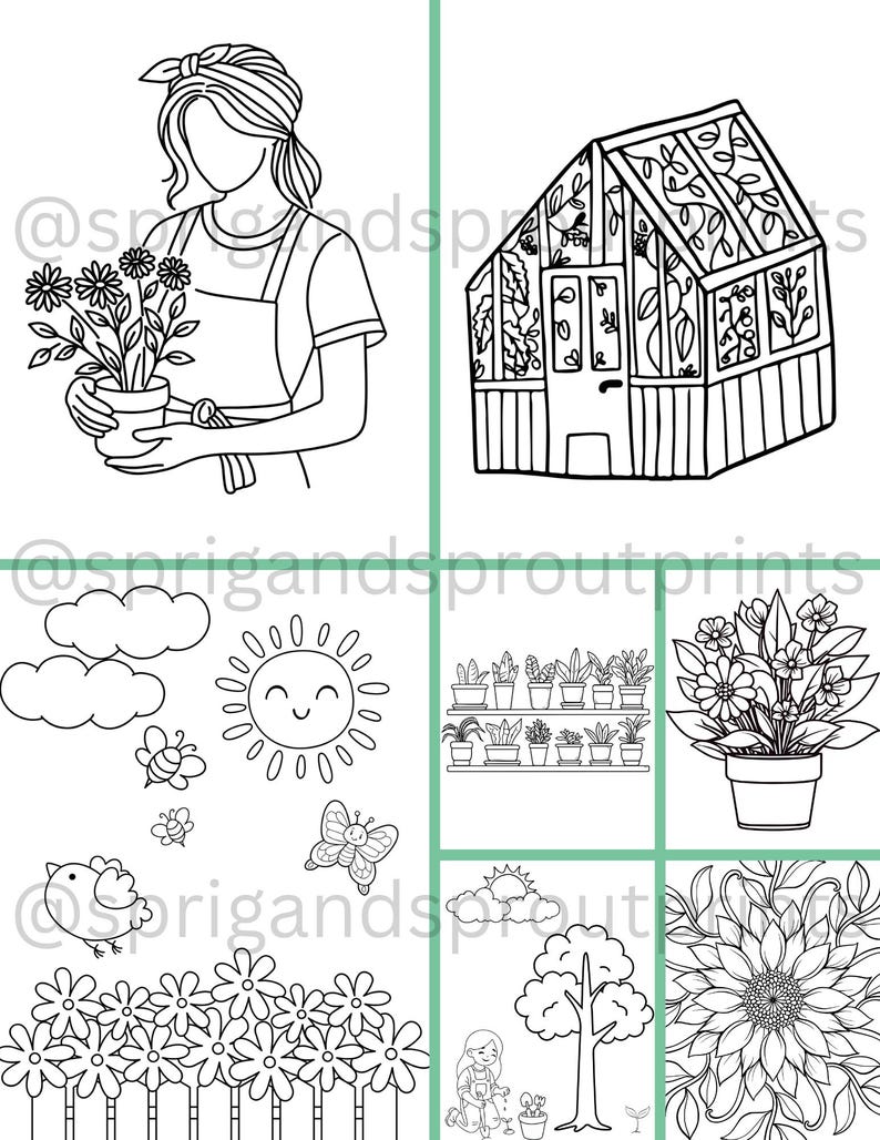50 Spring Themed Printable Coloring Pages | Instant Download - Etsy