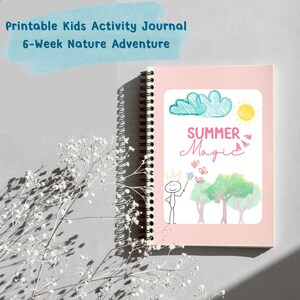 Kids Summer Journal and Activity Book – Printable Travel Diary, Fun Games & Prompts – Instant Download Summer Scrapbook for Kids