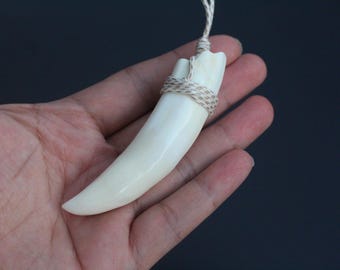 Ett RIKTIGt alligatortandhalsband | Stort alligatortandhalsband | Äkta alligatortand | XL-storlek