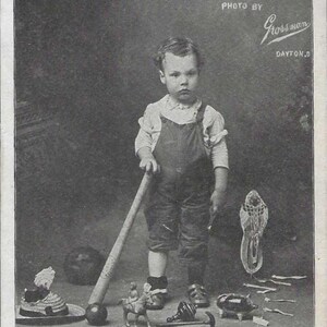 Le fils de Marion d'Alonzo Souslin qui s'est cassé le cou - Carte postale non utilisée de collecte de fonds 1909