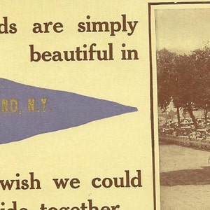 Carte postale fanion PORTLAND NEW YORK Les routes sont tout simplement belles Carte postale vintage d'Anglo-American Publishing