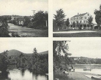 Scenes near SQUAM BRIDGE New Hampshire 1910 Antique Postcard Multi-View Four Different Scenes