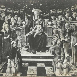 Pinacothèque de Pérouse Madonna col Figlio e Santi - Carte postale d'art ancien inutilisée de Giovanni Boccati