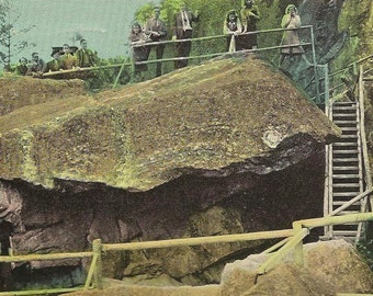 Hanging Boulder Polar Caves New Hampshire Vintage Postcard – Nature’s Mystery