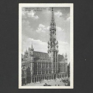 Carte postale ancienne non utilisée de l'hôtel de ville de Bruxelles Hôtel de ville de Bruxelles - Das Rathaus fin des années 1900