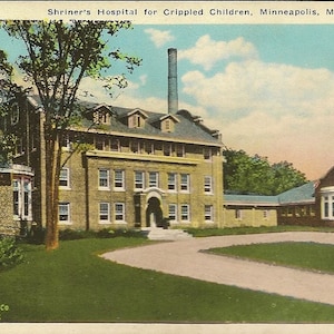 Carte postale vintage non utilisée de l'hôpital Shriner de MINNEAPOLIS – Hôpital pour enfants estropiés
