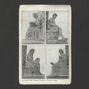 Carte postale ancienne 1906 UDB inutilisée, gros plans de la statue du monument national aux ancêtres - vendue en l'état