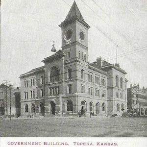 Topeka, bâtiment du gouvernement du Kansas, carte postale UDB ancienne inutilisée E C Kropp Publisher