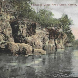 Palisades Cedar River Mount Vernon Iowa Carte postale ancienne 1909